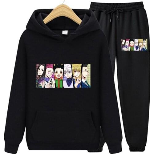 Y2k Funny Hunter X Hunter Anime Print Hoodies Sweatshirt Pullover And Casual Pants Oversized Women Autumn Winter Two Piece Sets