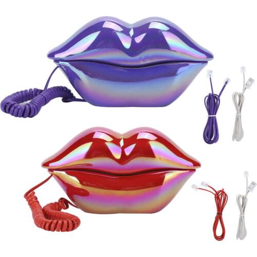 Telefon Electroplating Fashionable Funny Lip Telephone WX 3016 Number Storage US/UK Wiring telefono