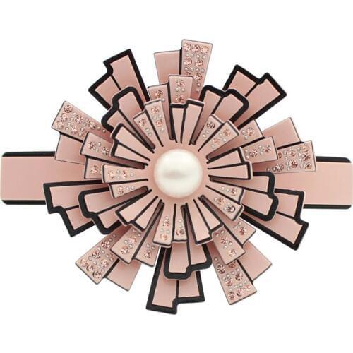 French Design Hair Clip Barrette - Vintage Cellulose Acetate Hair Accessory Jewelry Ornament for Women Girls Tiara Braid Daily