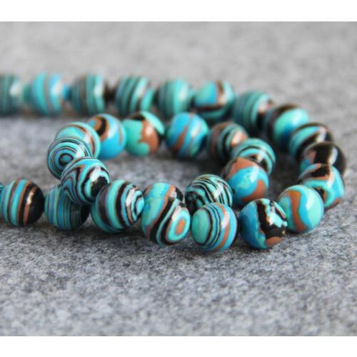 10mm Multicolor blue stripe Turkey stone beads DIY loose Howlite 15" 2pc/lot Jewelry making design wholesale