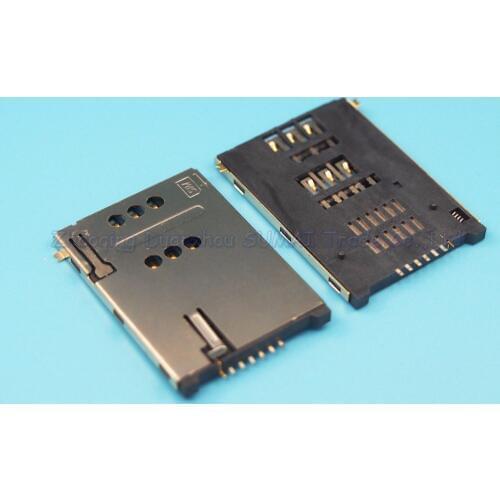 10pcs/lot Self-push SIM card slot card holder 6P+1P PUSH 7P SIM card socket connector