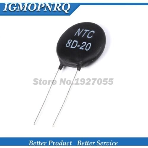 10pcs 8D-20 Thermistor Resistor NTC 8D-20 Thermal Resistor