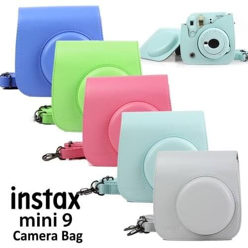 5 Color Carry PU Leather Bag Instax Mini Case Cover with Shoulder Strap For Fujifilm Instax Mini 9 Mini 8 Instant Camera