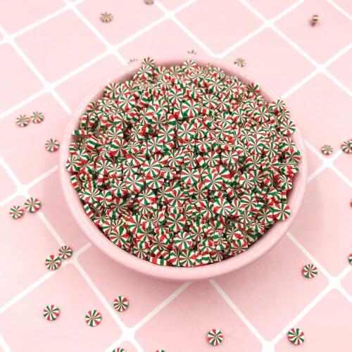 50g Round Fake Candy Slices Polymer Clay Sprinkles for Slime Material Christmas Decoration DIY Nail Arts Accessories Crafts