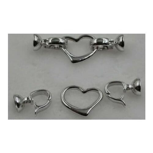 AAA Wholesale luster 7.5-13*40mm LOVE shape clasp silver color L2380