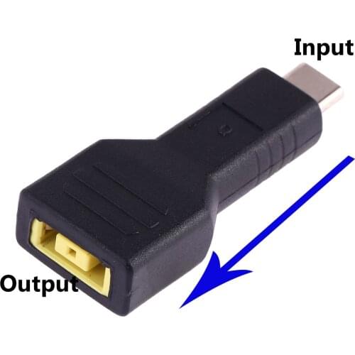 Power Adapter for Lenovo Big Square Female to USB-C / Type-C Male Plug for Laptop