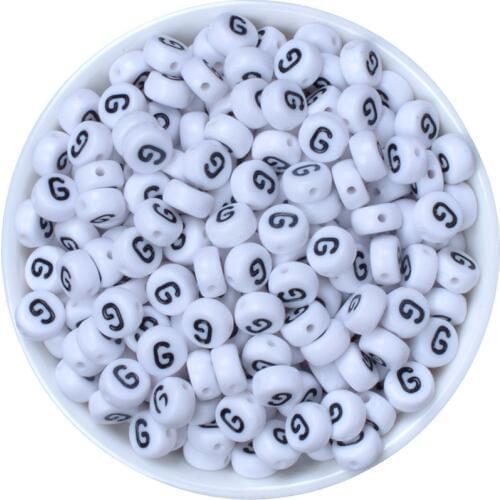 Single letter G Alphabet Beads Acrylic Letter Beads for Jewelry Making For Bracelet Pacifier Clip Accessories For Kid
