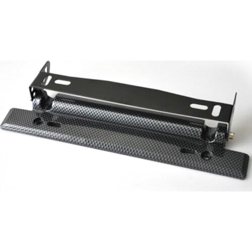 Car carbon fiber pattern license plate holder rotating adjustable angle license plate bracket racing license plate holder