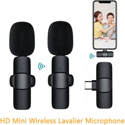 New Lavalier Wireless Radio Microphone Black Technology Internet Celebrity Mobile Phone Live Broadcast Small Mic video shooting