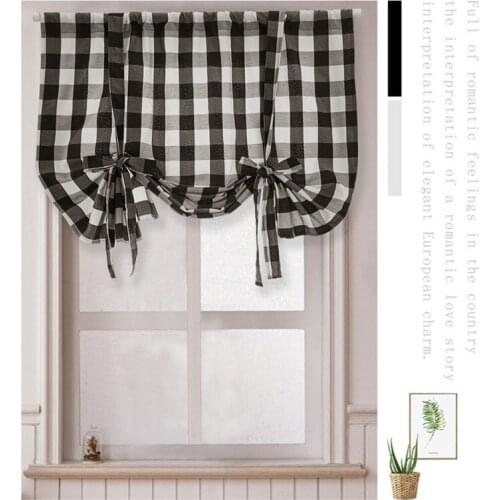 Black White Lattice Curtains Waterproof Versailles Blackout Curtains Used For Kitchen Curtains For Small Windows