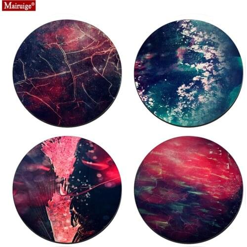 Black and Red Mouse Pad 20x20cm Small Colour Texture Abstract Visual Arts Round Mousepad DIY Custom Gamer Pc Computer Desk Mat