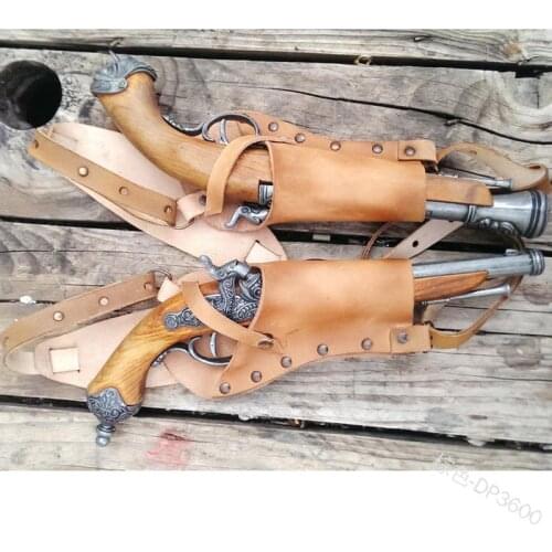 Cospty Halloween Burning Man Party Vintage PU Leather Cosplay Steampunk Cowboy Costume Bullet Belt With Toy Gun Holster