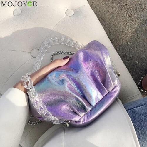 Ladies Chain Candy Color Wristlet Handbags Women Leather Shoulder Messenger Bags Popular Simple Female Daily Bag