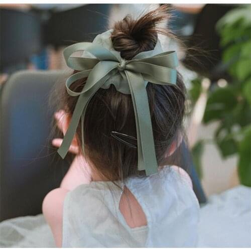 Childrens bow hair tie girls sweet wild hair rope Korean large intestine ring ribbon tie head rope sweet hair accessories