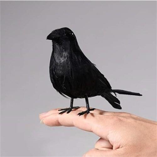 Simulation Black Crow Animal Model Artificial Crow Raven Prop Scary Decoration For Party Supplies Artificial Bird Photography Pr