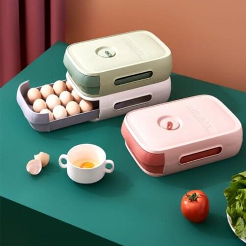 New Type Refrigerator Fresh-keeping Egg Storage Box Creative Kitchen Egg Trays Rolling Drawer Household Egg Storage Container