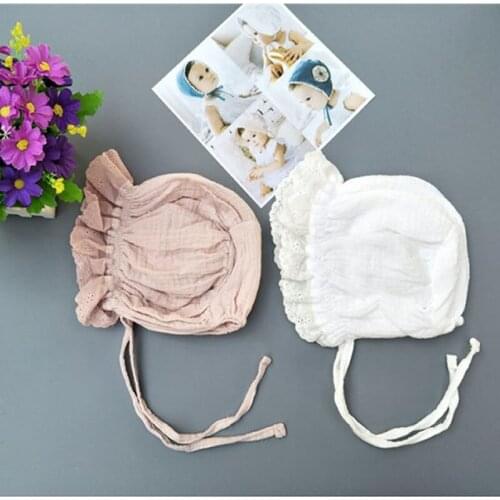 Koreas new born baby hat spring and summer baby cotton princess hat toddler boys girls hundred days fetal caps court tide