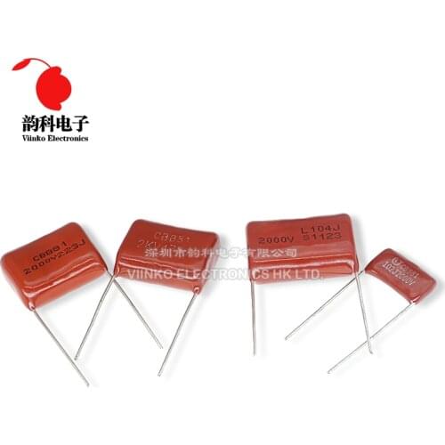 10pcs Metallized Polypropylene Film Capacitor 2000V 102 104 473 1NF 22NF 100NF 0.1UF 2000V 104J 102J 223J 473J 2KV CBB Capacitor
