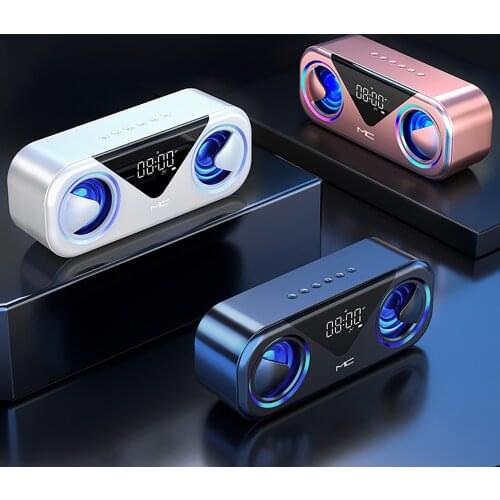 Multifunction Alarm Clock Wireless Bluetooth Speaker Stereo Sound Music Player Electronic Digital Alarm Clock Speaker FM Radio