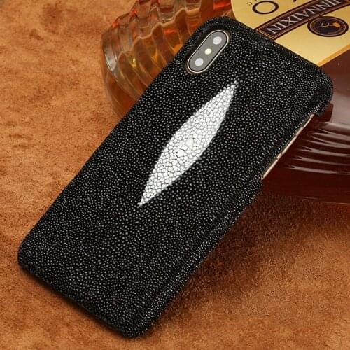 Genuine Stingray Leather Case For Iphone X Xr 7 Plus Cell Phone Case For Iphone Xs Max 8 Plus Protective Cover For 6 6s 5 5s Se