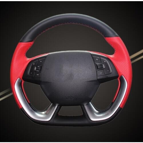 Car Braid On The Steering Wheel Cover for Citroen DS5 DS 5 DS4S DS 4S Auto Braiding Wheel Covers Interior Accessory Car-styling