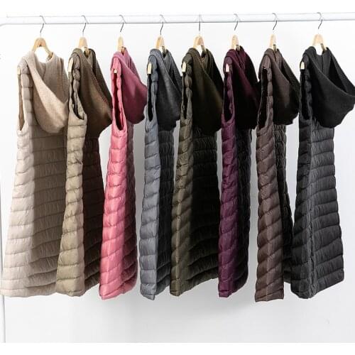 Autumn Winter Cotton Vest Women Ladies Casual Waistcoat Female Sleeveless Long Vest Jacket Slim Fit Warm Puffer Coat