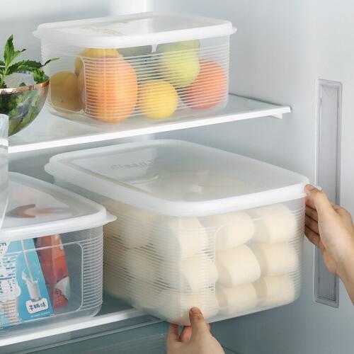 Plastic Storage Box Rectangular Sealed Box Refrigerator With Lid Fruit Vegetable Japanese-Style Oversized Dry Goods Storage Box