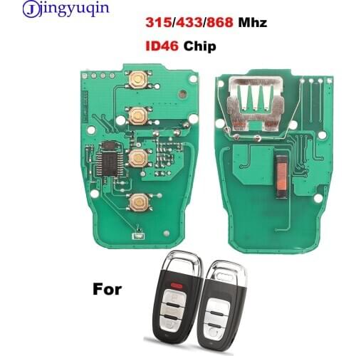 Jingyuqin 3/4 Buttons Remote Car Key Shell 315MHZ/433mhz/868MHZ For Audi A4L Q5 Remote System Smart Key ID Chip