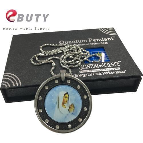 EBUTY Virgin Maria Pendants Quantum Health Jewelry Pendant with Stainless Steel Protector & Chain