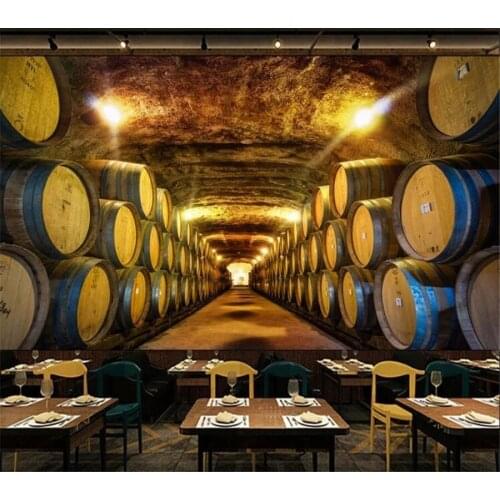 Custom 3d murals European retro nostalgic wine cellar bar decoration background living room bedroom Self Adhesive wallpapers