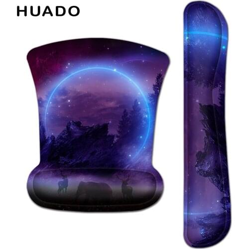 Practical Mouse Pad with Wrist Rest Comfortable Durable Soft Keyboard Pad Ergonomic Mouse Mat for PC Computer Office