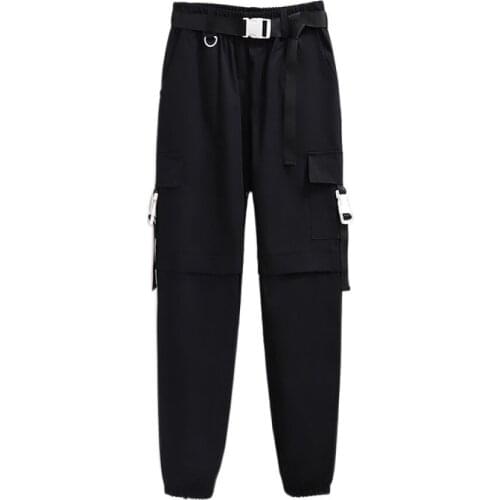 Plus Size 6XL 5XL 4XL 3XL 2XL Women Long Pants Femme Elastic Waist Cargo Pants Women Autumn Spring Black Long Trousers For Mujer