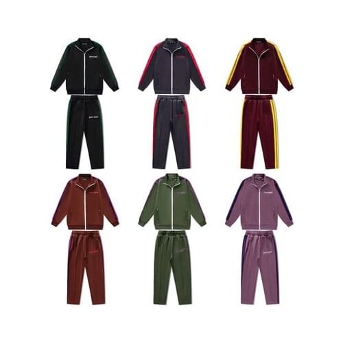Palm Angels 22SS Logo letters Long Sleeve Sport Jacket for Men and Women+ Pants Set Mens womens Casual Sport suits