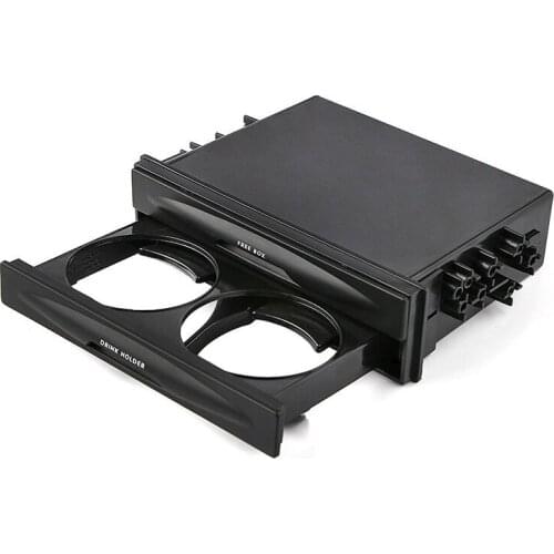 Radio Storage Box Vehicle Double position Pocket Replacement Black Drink-Cup Holder