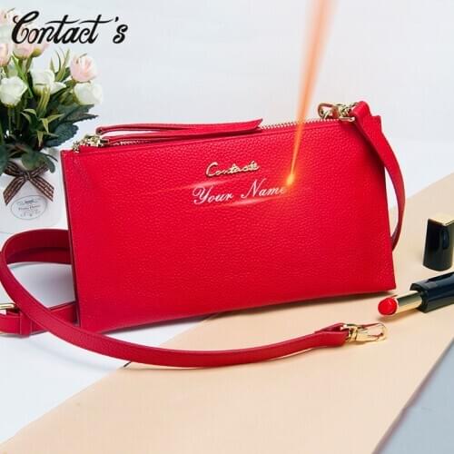 Women Messenger Bags Genuine Leather Money Bag For Ladies 2020 Fashion Zipper Purses and Handbags With Phone Holder High Quality