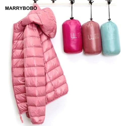 Winter Women Hooded Down Coat Plus Size Lady Warm Outerwear Tops 2019 Casual Solid Ultra Light White Duck Down Jacket