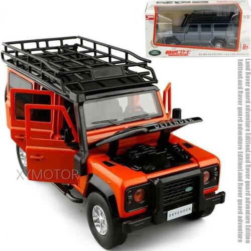 1:32 Jackiekim For Land Rover Defender Diecast Car Model Kids Toys Boys girls gift Orange/Green/Gray Pull back Sound light