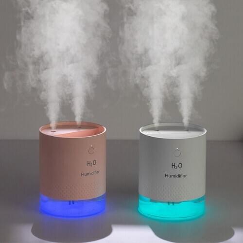 650ML Air Humidifier Diffuser Usb Rechargeable Electric Wireless Humidifiers Double Nozzle Humidificador Mool Mist Night Light