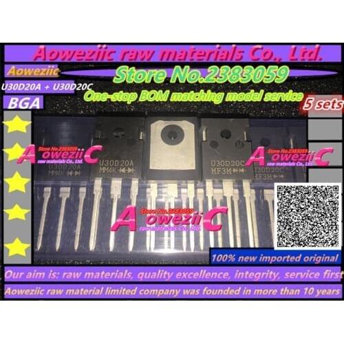 Aoweziic 100% new imported original U30D20A U30D20C TO-247 fast recovery rectifier diode 200V 30A (1/ pair)