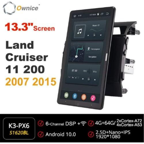 Ownice 1080P Android 10.0 Car Radio ForToyota Land Cruiser 11 200 2007-2015 Video Auto Multimedia head Unit 13.3" IPS Rotatable
