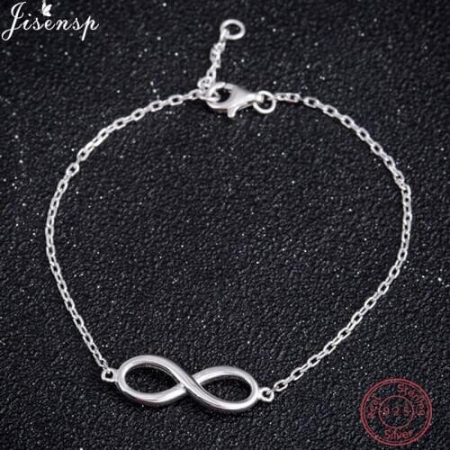 Jisensp 925 Sterling Silver Vintage Infinity Bracelet Jewelry Accessories Women Love Punk Charm Bracelets & Bangles Men Gifts