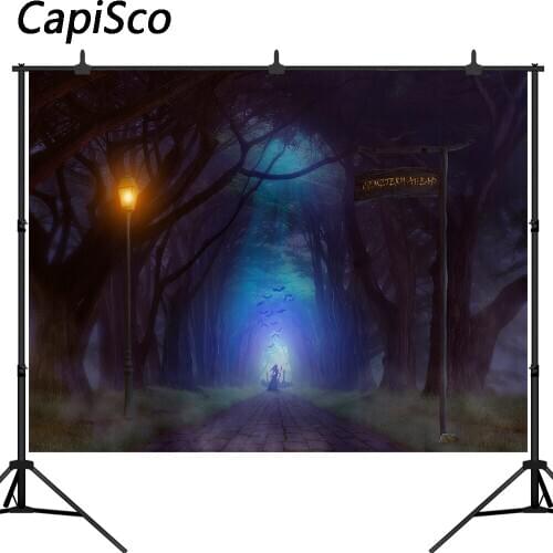 Capisco Halloween Photography Backdrop Gloomy forest Scary Graveyard Night witch background Baby Adults Portraits Photo Studio