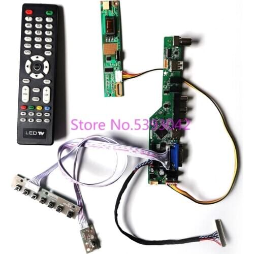 For LTN170WX-L01/L02/L03/L04/L05/L06/L08 1CCFL USB+VGA+AV LVDS 30Pin 1440*900 TV Remote signal analog LCD control board kit