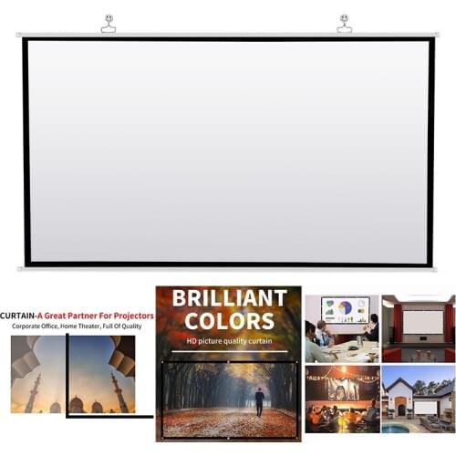 Projector Screen for Home Theater HD White Foldable Anti-Crease