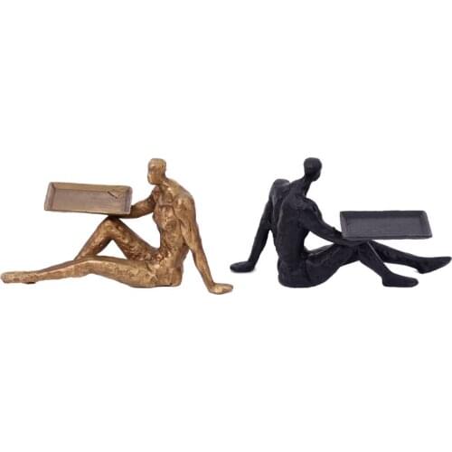MODERN NORDIC STYLE FISHING FIGURE FIGURINES ABSTRACT CHARACTER ARTS SCULPTURE ALLOY CRAFTS HOME DECORATIONS LIVING ROOM R3063