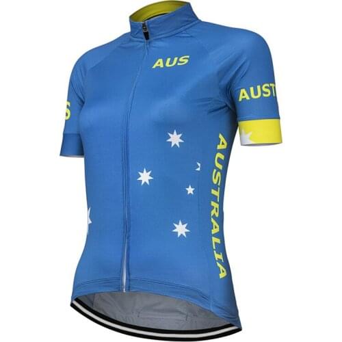 2020 Australia Team New Women Summer Cycling Jersey Bike Road Mountain Race Tops Bicycle Wear Blue Racing clothing Breathable