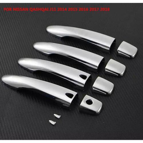 FIT FOR NISSAN QASHQAI J11 2014 2015 2016 2017 2018 CHROME DOOR HANDLE COVER BOWL CUP CAP TRIM INSERT BEZEL FRAME SMART KEY