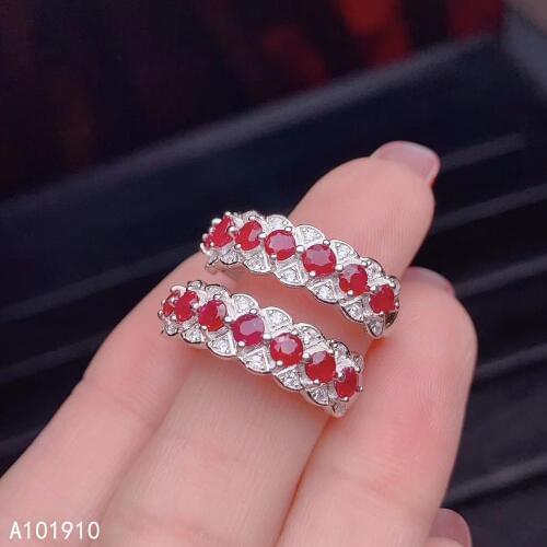 KJJEAXCMY boutique jewelry 925 sterling silver inlaid Natural ruby gemstone ring female support detection classic