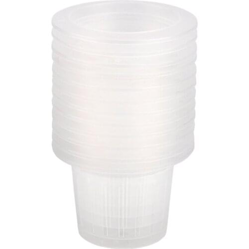 Soilless Cultivation Materials Root Holder Hydroponic Tools White Translucent Plastic 12 Pieces Planting Basket Cup Set