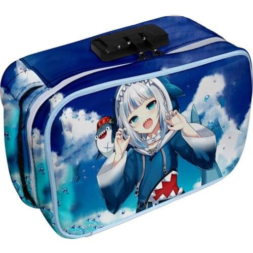 Gawr Gura Cute Shark 3D Merch Oxford cloth 3D printing Deodorant Tobacco Bag Storage Bag Cosmetic Bag